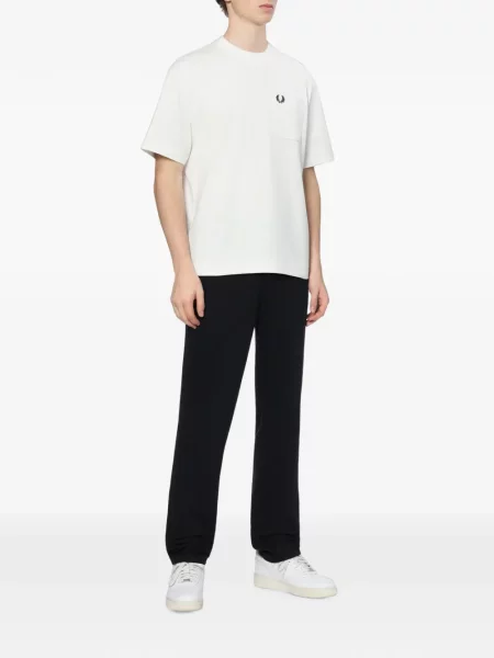 Tricou Fred Perry cu broderie alb