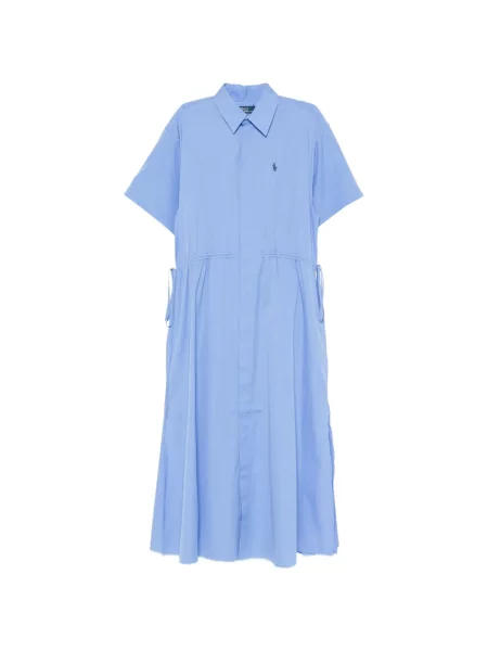Rochie tip cămașă Polo Ralph Lauren cu broderie cu cordon albastru
