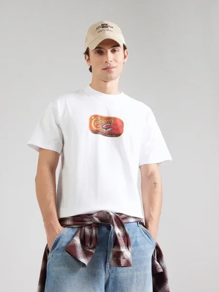Carhartt WIP Póló Sardinas mustár / antracit / rozsdavörös fehér