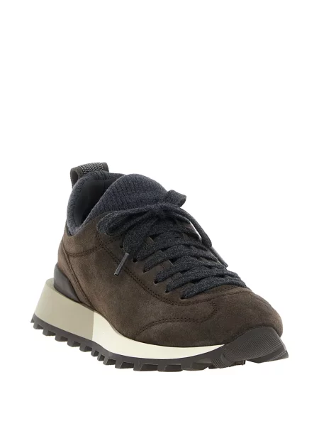 Sneakers Brunello Cucinelli σουέντ καφέ