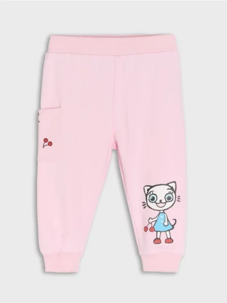 Sinsay Kalhoty Kitty Kotty pastelová růžová