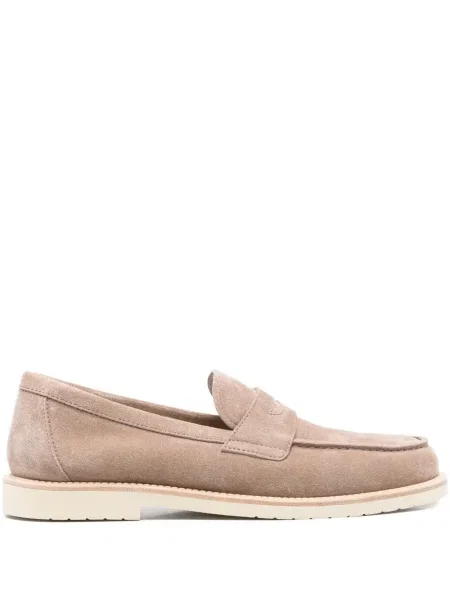 Loafersy Brunello Cucinelli skórzane bez obcasa