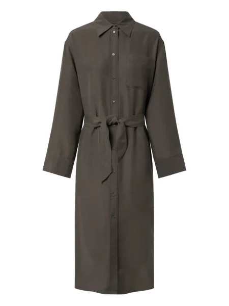 Sukienka koszulowa Soeur do kolan garniturowa brązowa