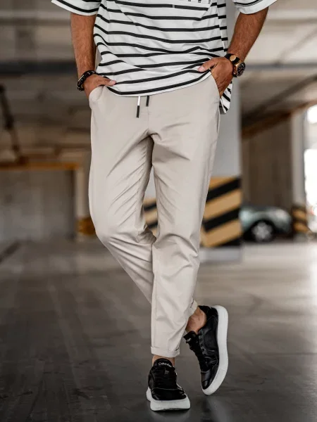 TeamV Чіноси Бавовна/еластан бежевий