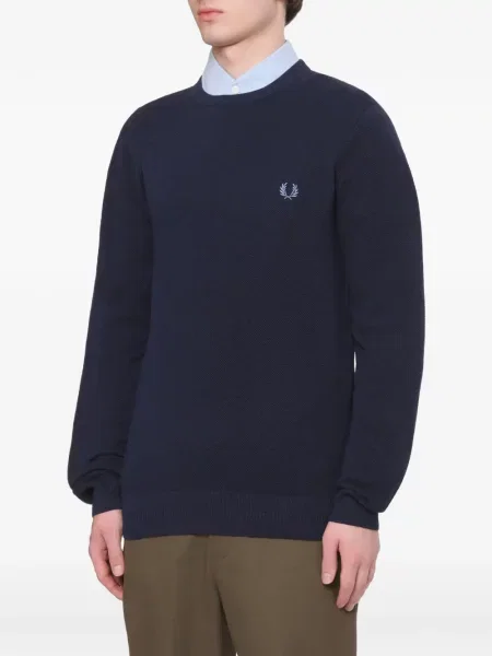 Pulover Fred Perry cu broderie albastru