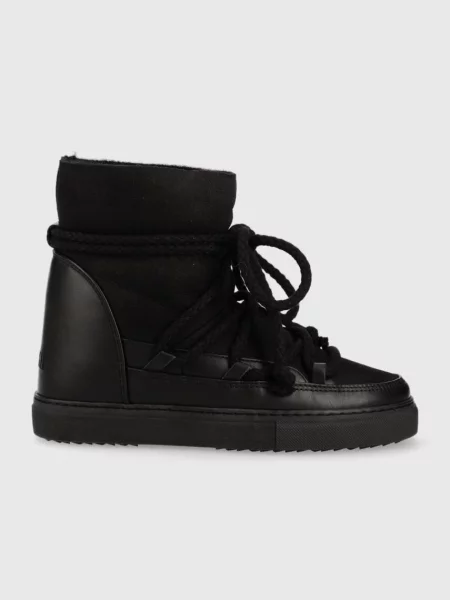 INUIKII De piele bocanci CLASSIC WEDGE cu adaos de lână negru