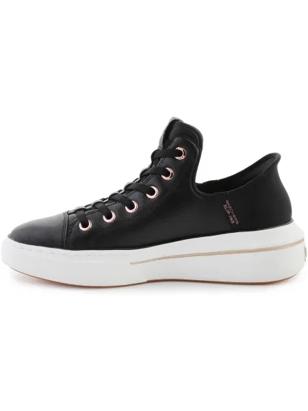 Bőr félcipő Skechers fekete