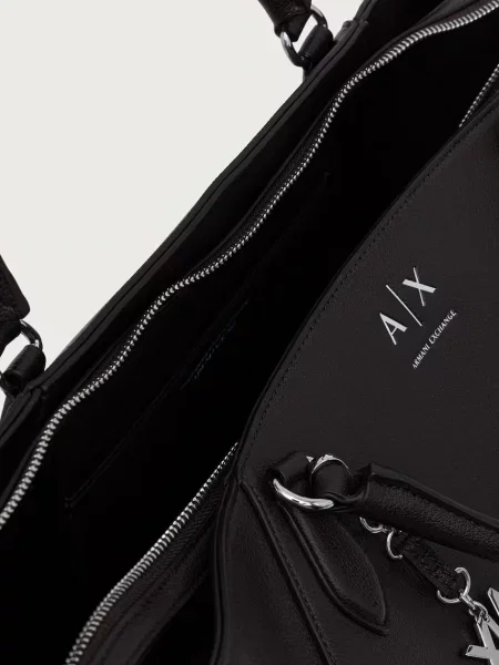 Кожаная сумка шоппер Armani Exchange