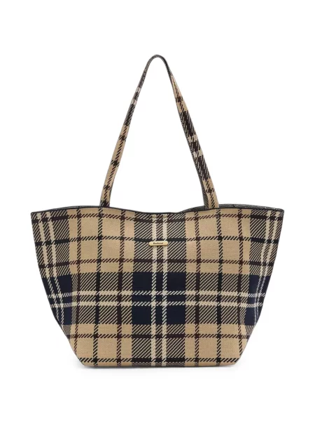 Geantă shopper Barbour în carouri albastru