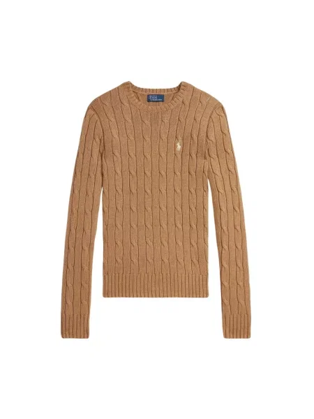 Polo Ralph Lauren sweter z dodatkiem kaszmiru beżowy lekki brązowy
