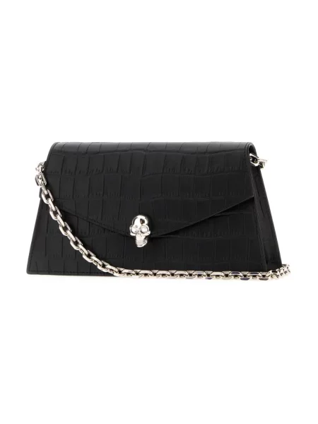 Kopertówka Alexander Mcqueen skórzana czarna
