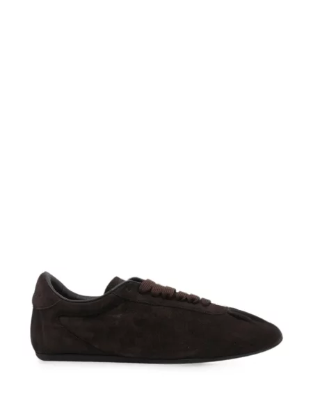 Sneakerși Dolce & Gabbana din piele de căprioară cu autograf maro