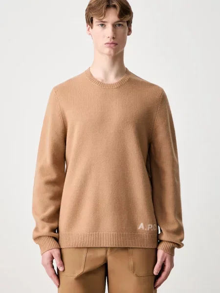 A.P.C. pulover pentru bărbați din lână Pull Edward maro
