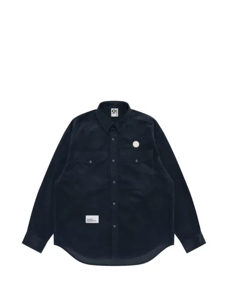 Cămașă Aape By A Bathing Ape de catifea cord cu autograf albastru