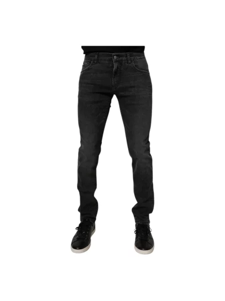 Skinny jeansy skinny Dolce And Gabbana z naszywkami czarne
