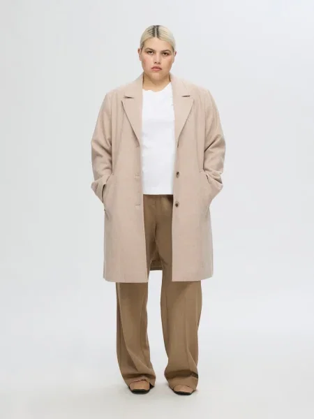SELECTED FEMME Demisezoninis paltas SLFNEW ALMA marga smėlio