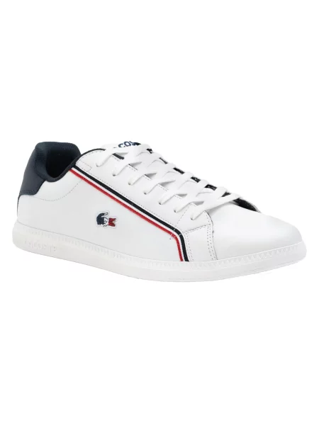 Skórzane Buty Sportowe Graduate Logo białe