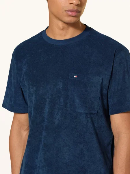 Tommy Hilfiger Tričko Z Froté tmavě modrá