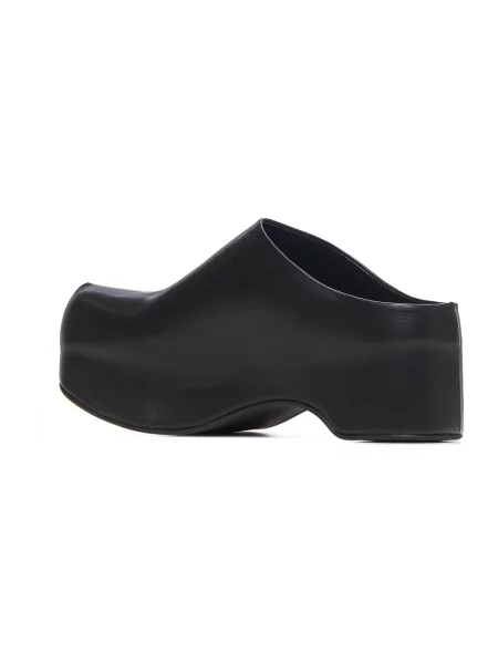 Klapki Marni skórzane chunky czarne