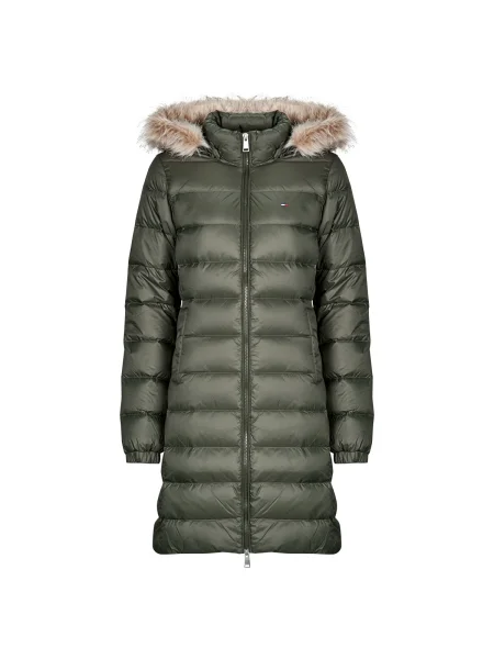Kapucnis denim ruha Tommy Jeans zöld