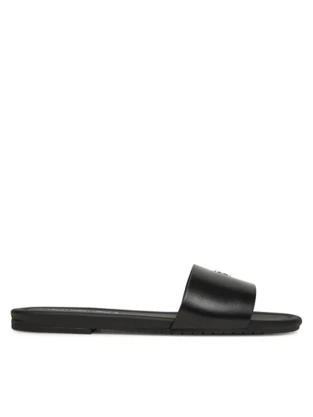 Calvin Klein Jeans Šľapky Flat Sandal Slide Mg čierna