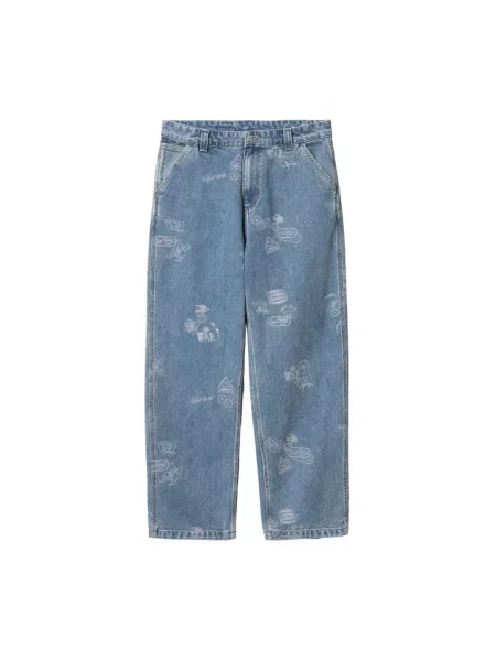 Jeansy o kroju tapered fit z 5 model ‘STAMP’ Carhartt Wip niebieskie