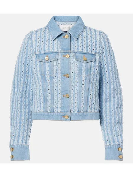 Geacă de blugi Nina Ricci cu dungi albastru