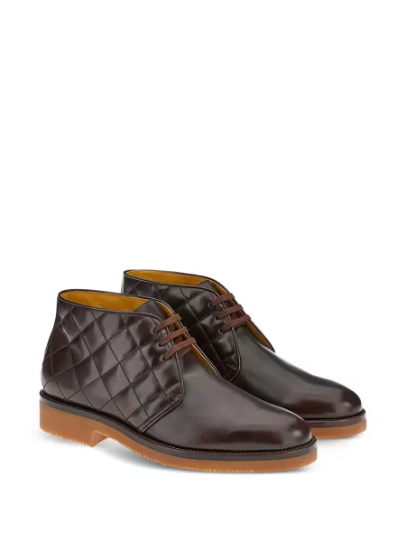 Matlasat ghete desert Ferragamo din piele maro