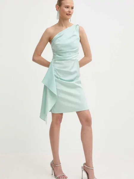 Льняна сукня Marella mini пряма бірюзовий