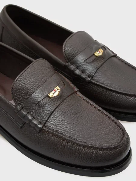 Шкіряні лофери Tommy Hilfiger коричневі