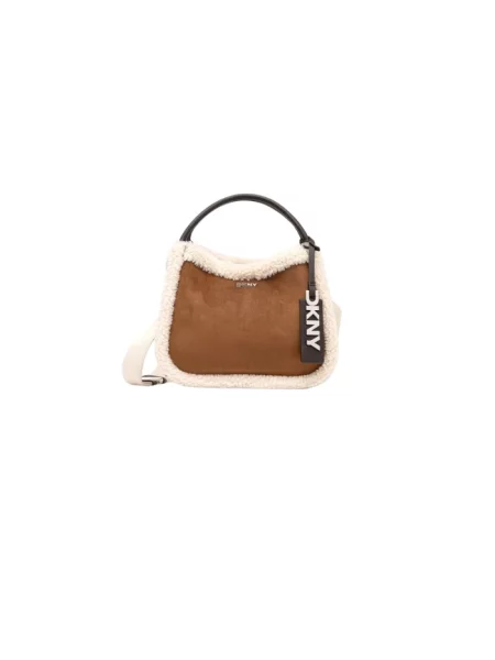 DKNY torebka z imitacji zamszu brązowa