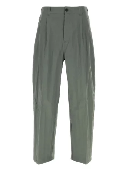 Pantaloni Maison Margiela în carouri plisate verde