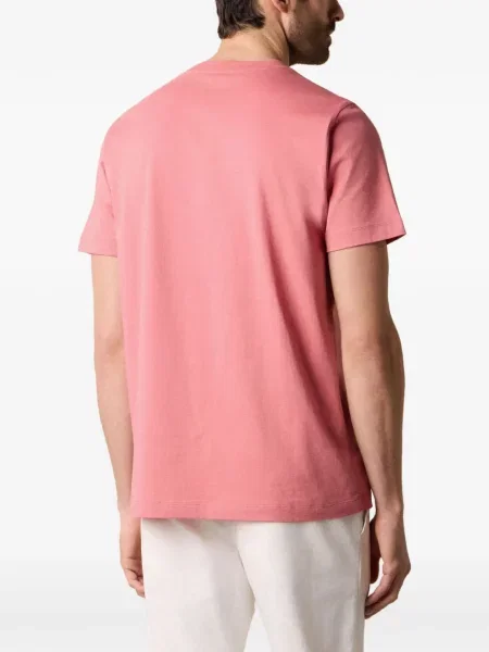 Тениска Brooks Brothers с кръгло деколте розово