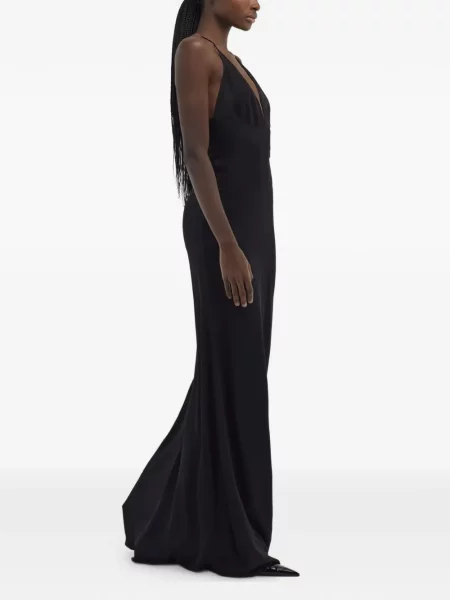 Rochie maxi Roberto Cavalli cu spatele deschis negru