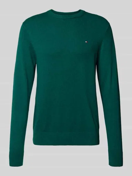 Sweter o kroju regular fit z mieszanki bawełny i kaszmiru Tommy Hilfiger zielony