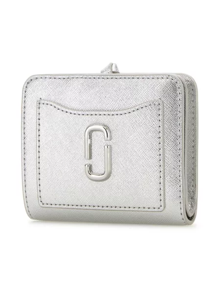 Kompaktowy portfel Marc Jacobs skórzany szary