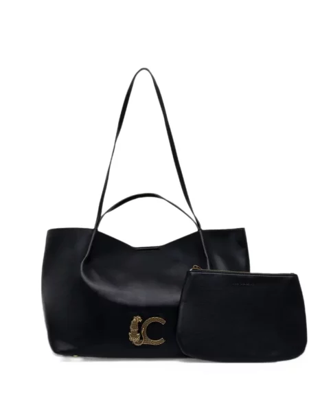 Τσάντα shopper Lola_casademunt με λεοπαρ μοτιβο με αυτόγραφο μαύρο
