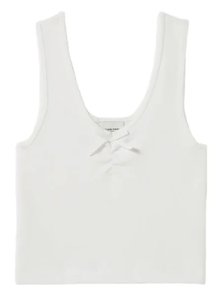 Top Claudie Pierlot z kokardką biały