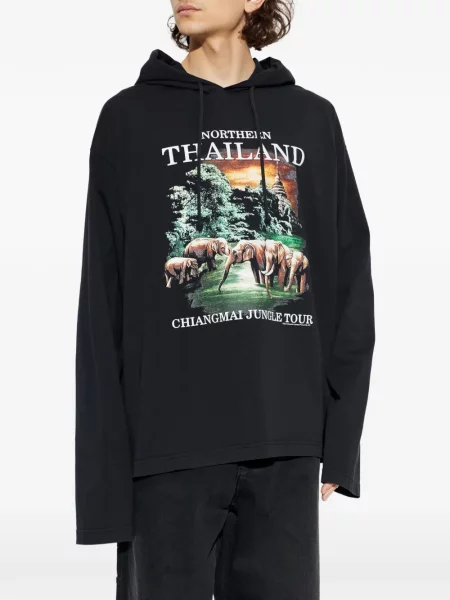 Hoodie Vetements με κουκούλα μαύρο