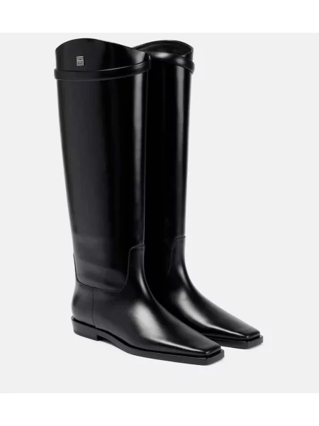 Kožne čizme Toteme crna
