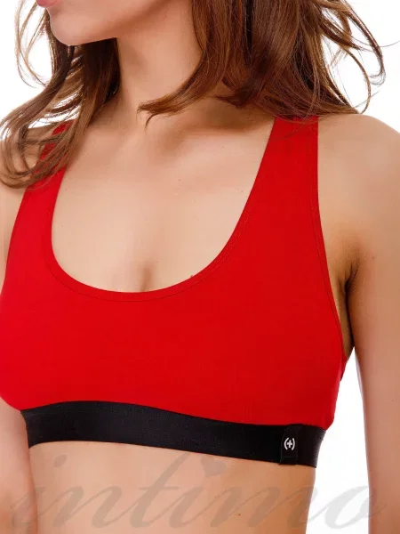 Бюстгальтер-топ с мягкой чашкой Brick bralette червоний