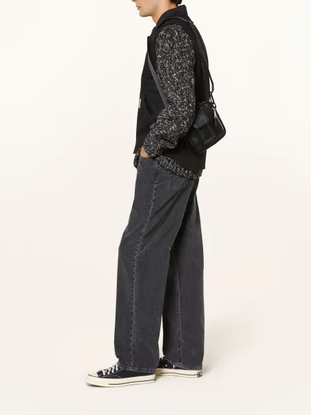 Carhartt Wip Manšestrové Kalhoty Aaron Regular Fit tmavě šedá