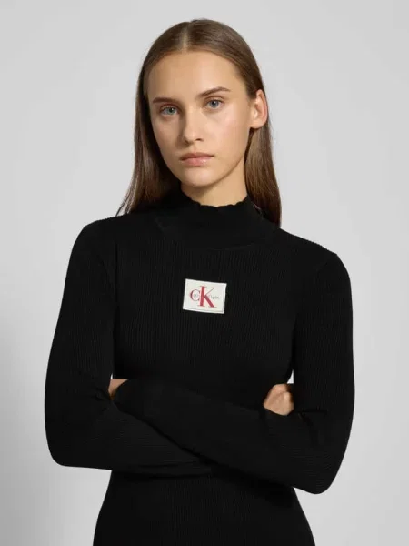Calvin Klein Jeans Sukienka Z Dżerseju schwarz czarna
