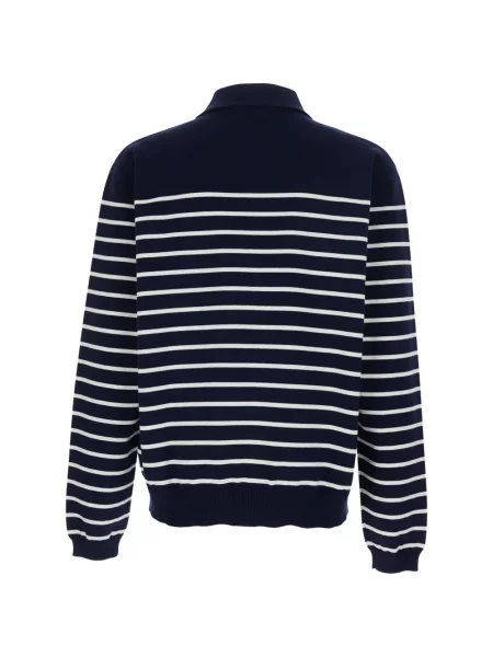 Polo Dsquared2 cu broderie cu dungi albastru