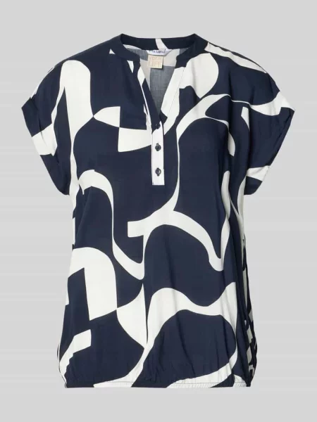 Bluzka z czystej o kroju regular fit model Miriama' Zabaione granatowa