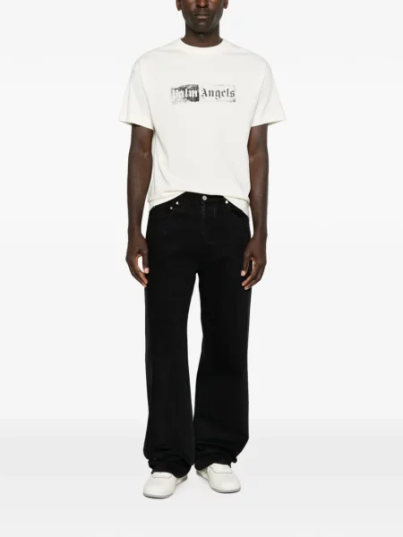 Tricou Palm Angels cu imagine alb