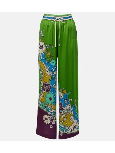 Pantaloni Alemais din satin cu imagine