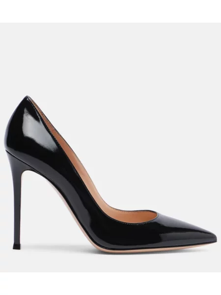 Pantofi cu toc Gianvito Rossi din piele de lac negru