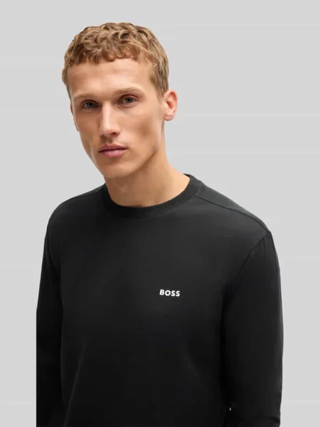 Boss Green longsleeve gładki czarny