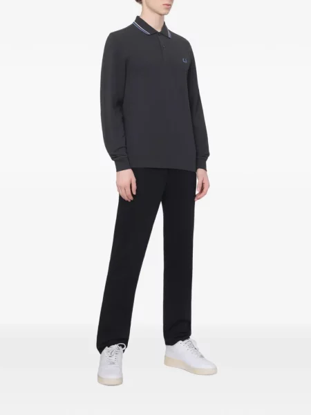 Lung tricou polo Fred Perry gri